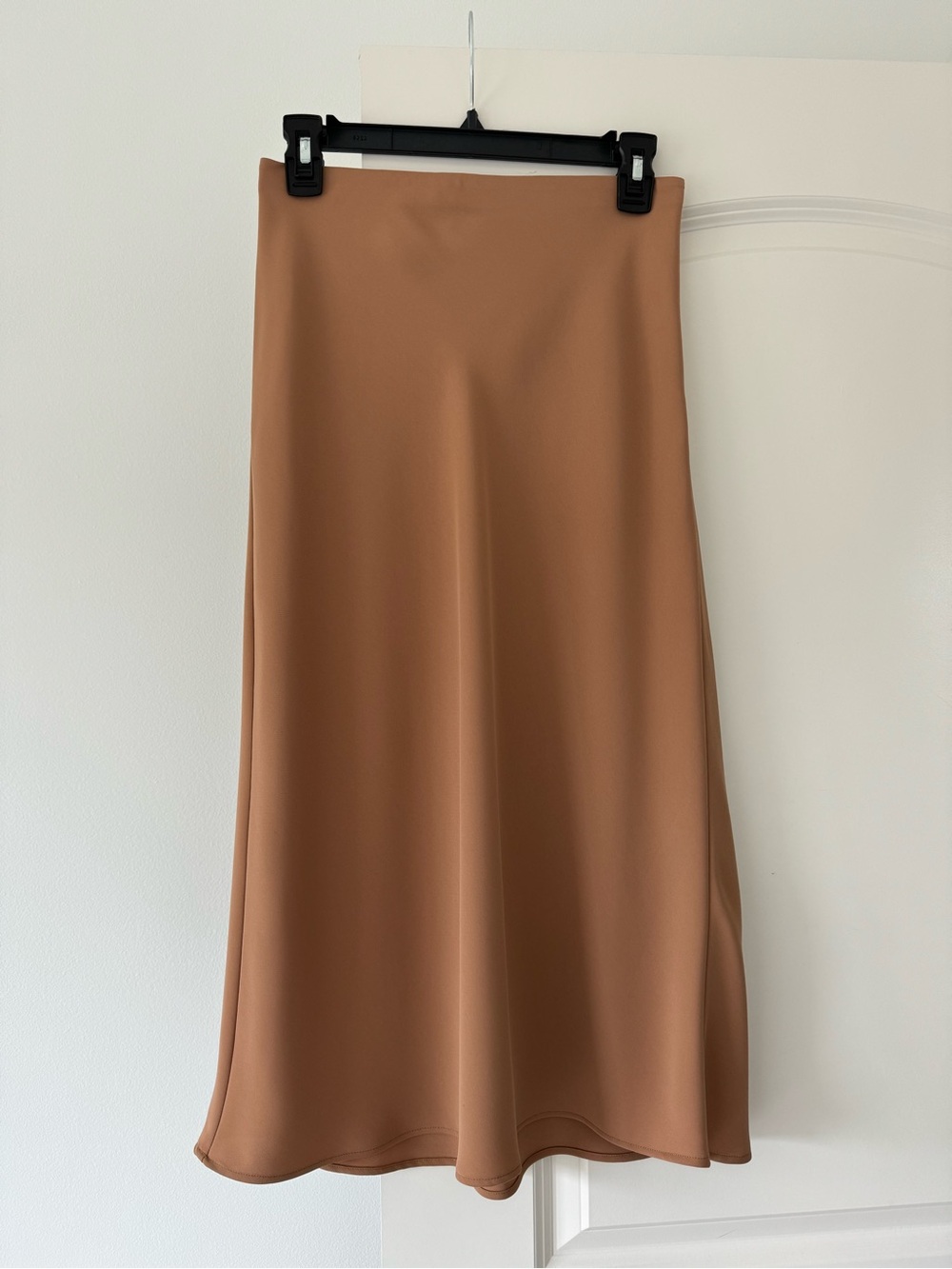 Express Camel A-Line Midi Skirt